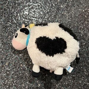 Squishable White Black Spot Cow Plush Bell Chime 10" inch Stuffed Animal Toy